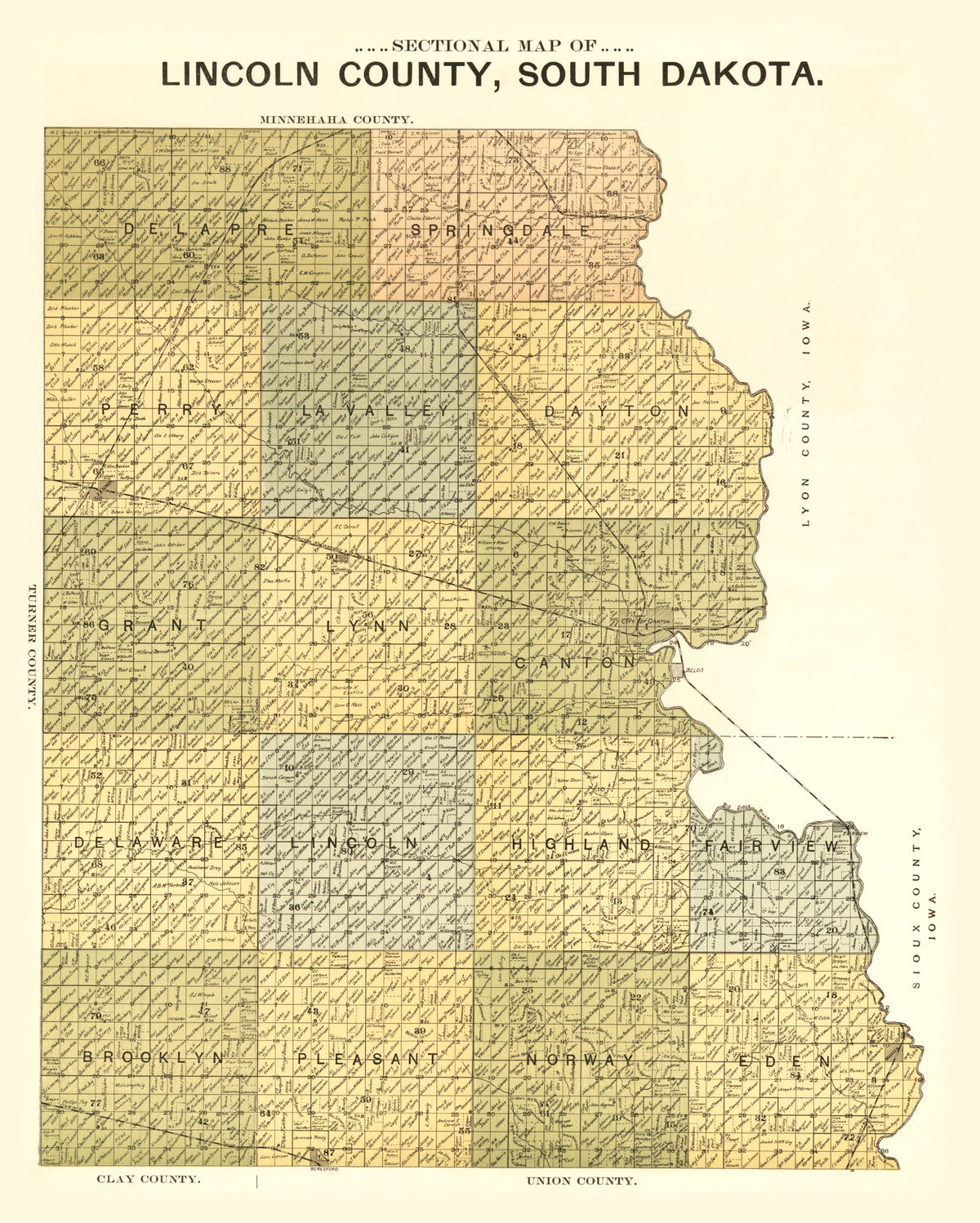 Preview of Vintage Map of Lincoln County, South Dakota 1900
