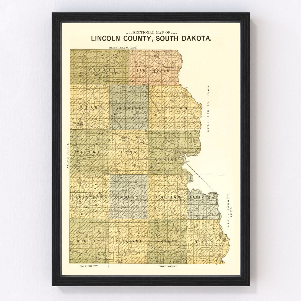 Lincoln County Vintage Map 1900