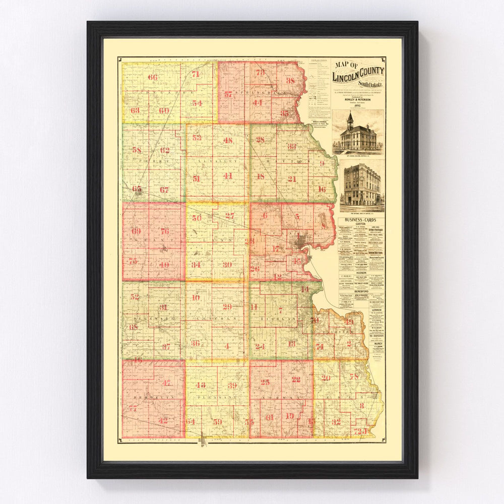 Lincoln County Vintage Map 1892