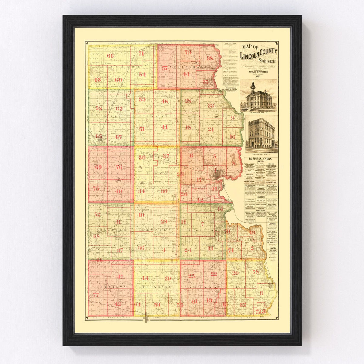 Lincoln County Vintage Map 1892