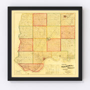 Bon Homme County Vintage Map 1893