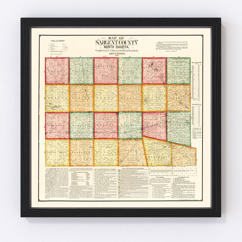 Sargent County Vintage Map 1899