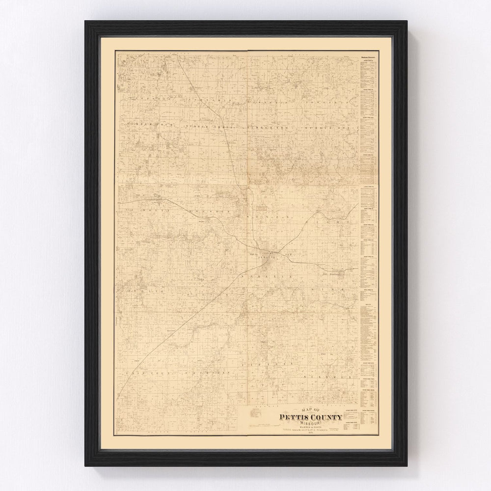 Pettis County Vintage Map 1867