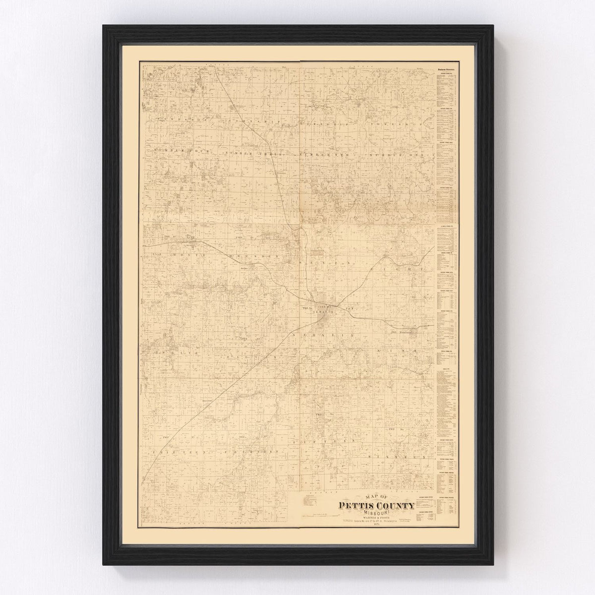 Pettis County Vintage Map 1867