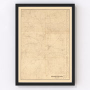 Pettis County Vintage Map 1867
