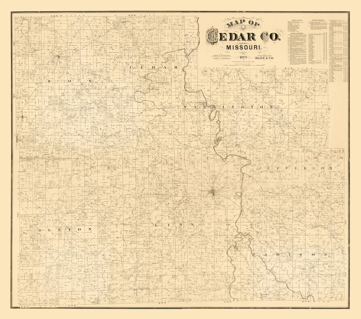 Preview of Vintage Map of Cedar County, Missouri 1879