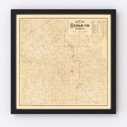 Cedar County Vintage Map 1879