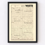 Worth County Vintage Map 1894