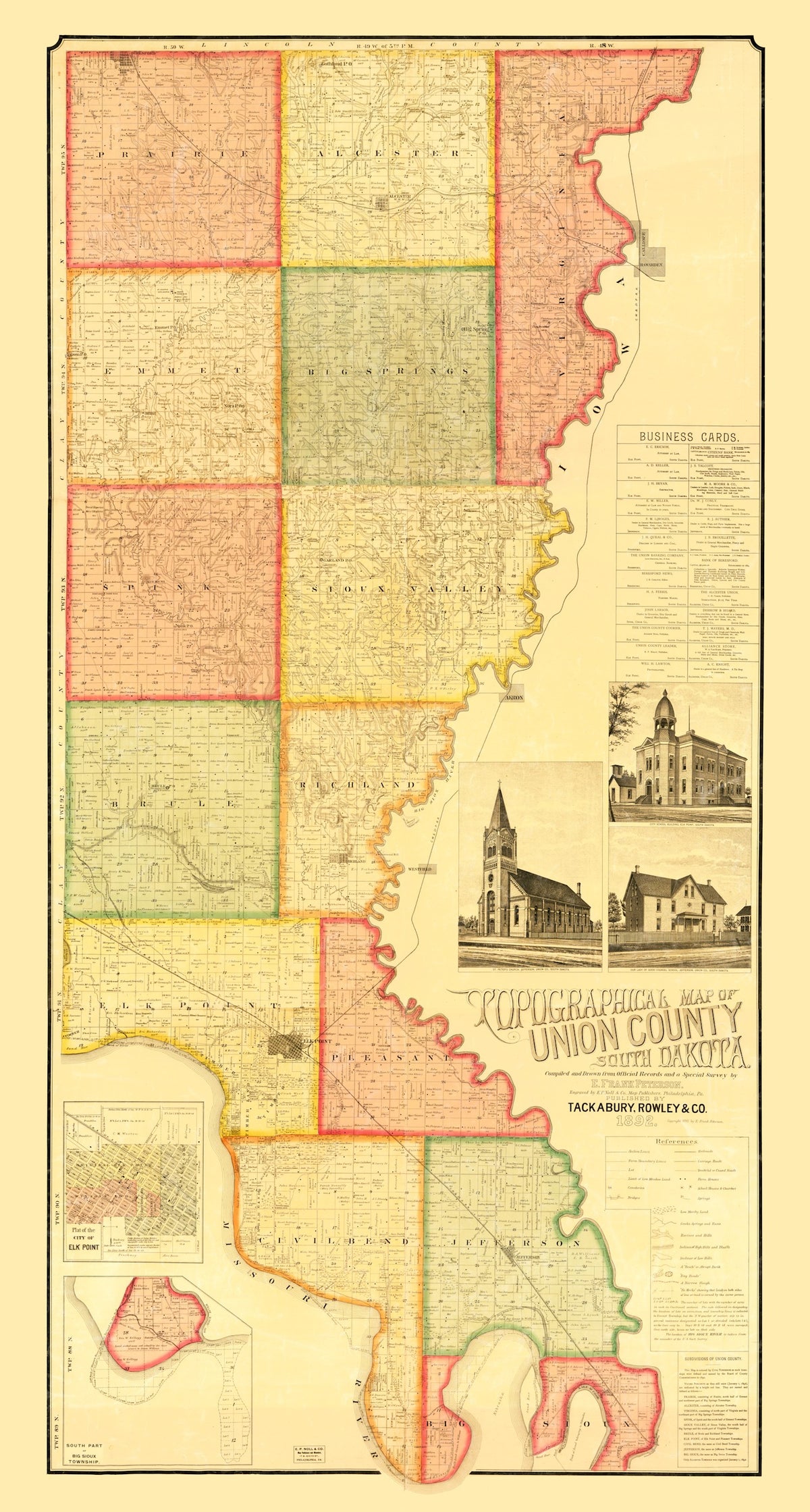 Preview of Vintage Map of Union County, South Dakota 1892