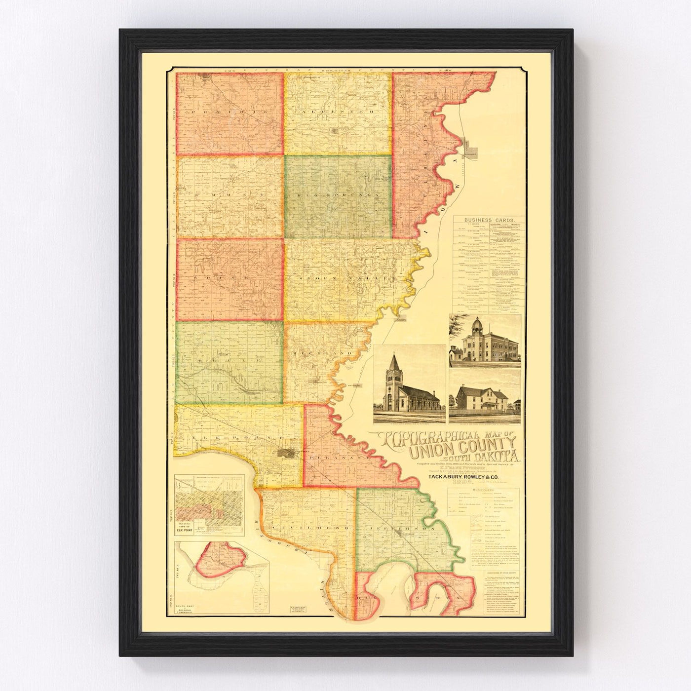 Union County Vintage Map 1892