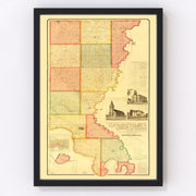 Union County Vintage Map 1892
