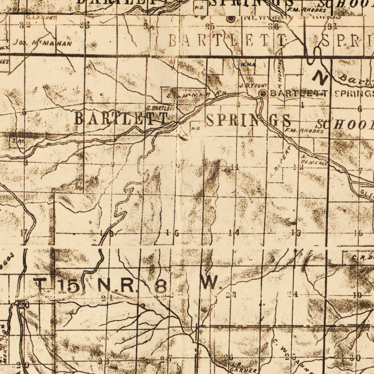 Restored historic details from the 1892 county map of Lake County, California