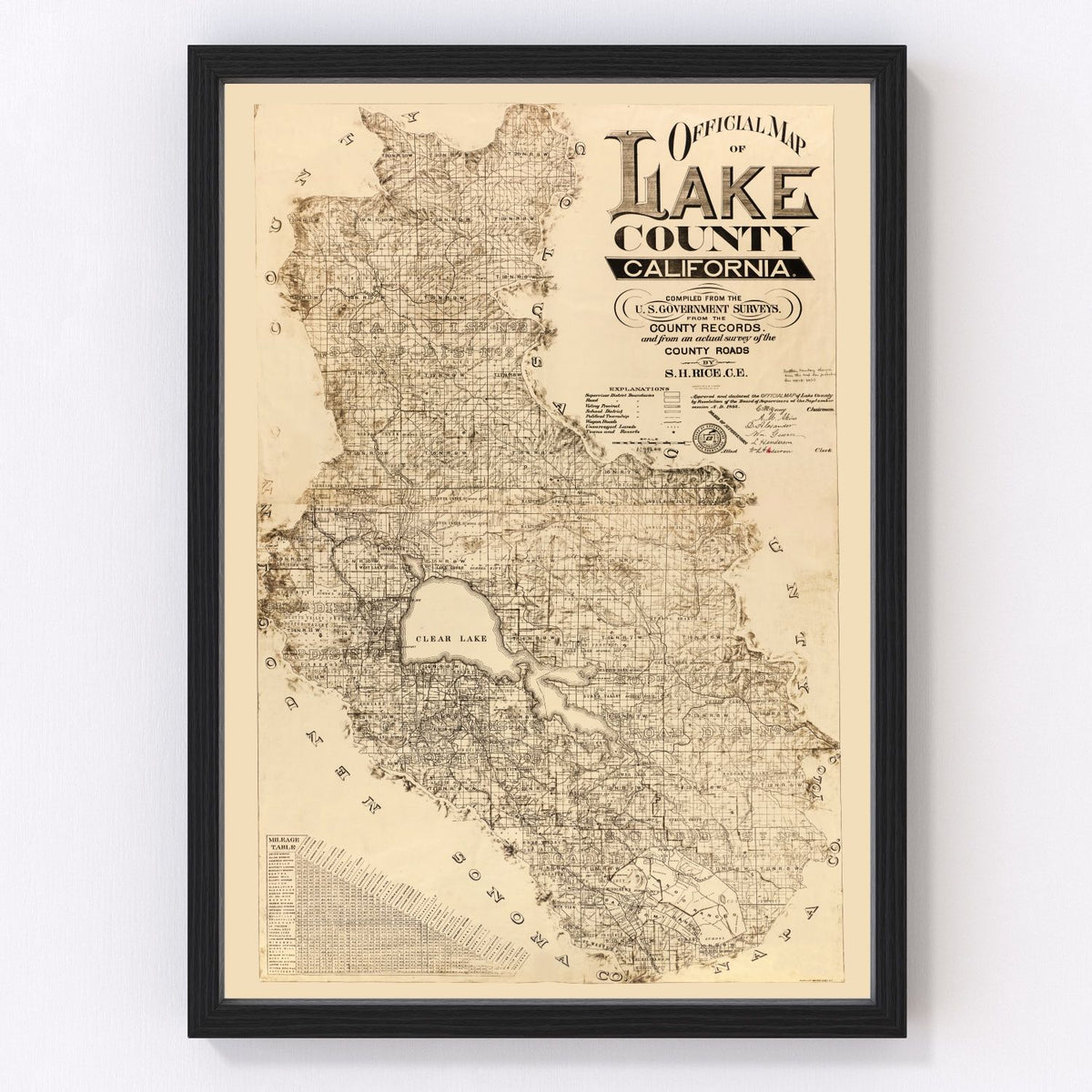 Lake County Vintage Map 1892