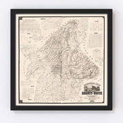 Butte County Vintage Map 1886