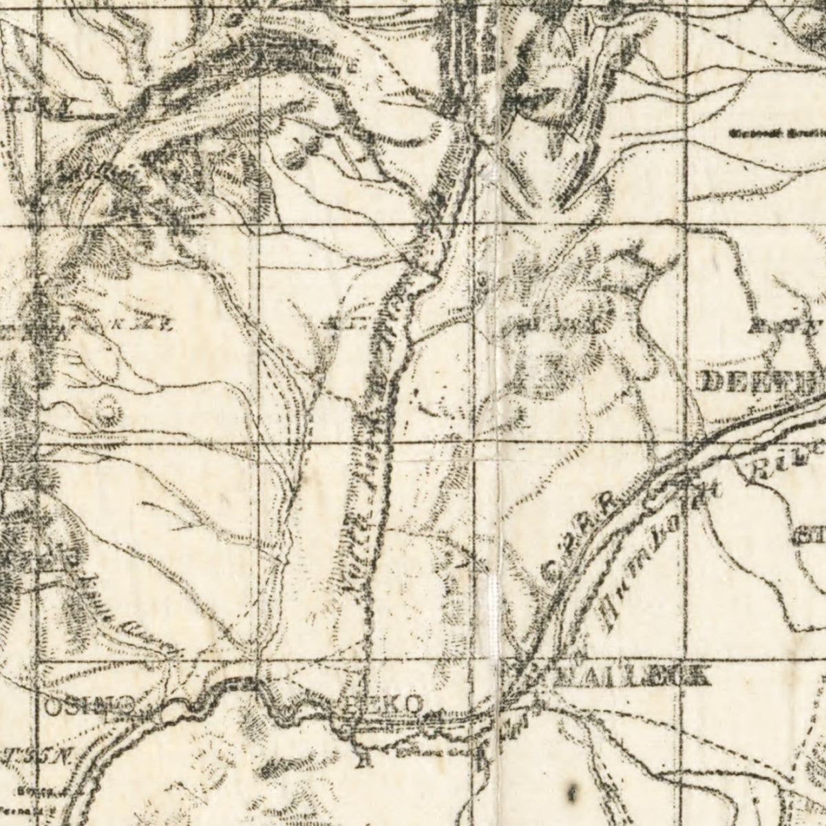 Restored historic details from the 1894 county map of Elko County, Nevada