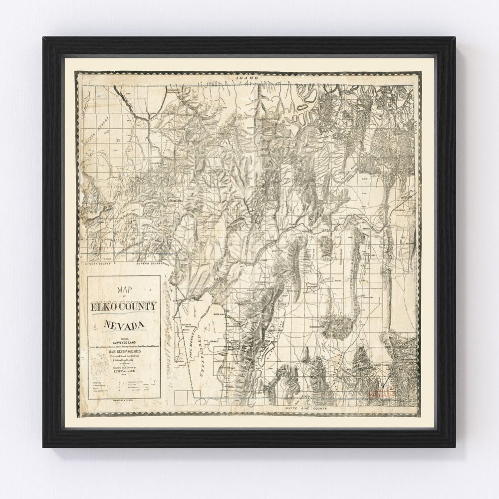 Elko County Vintage Map 1894