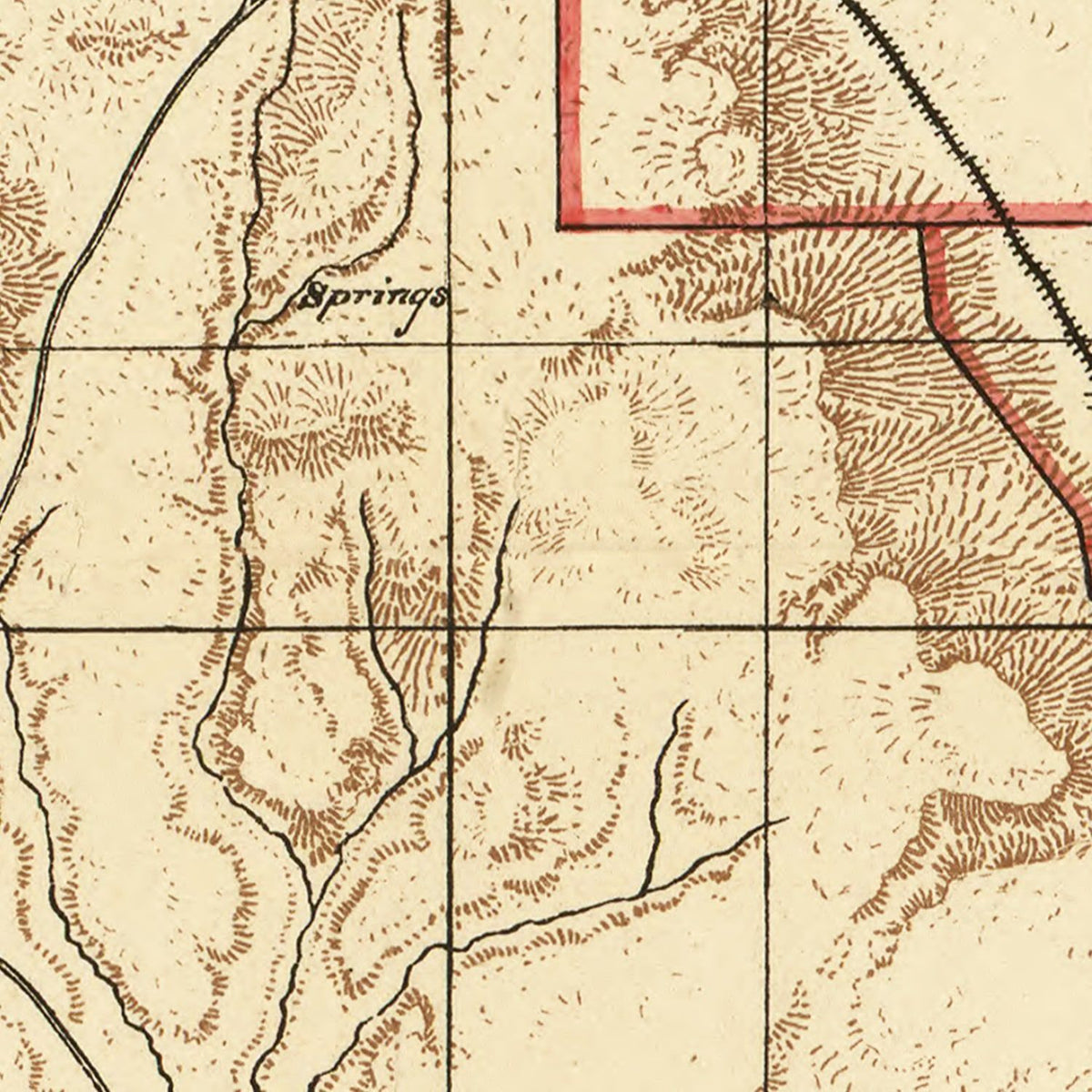 Restored historic details from the 1888 county map of Santa Fe County, New Mexico