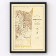 Santa Fe County Vintage Map 1888