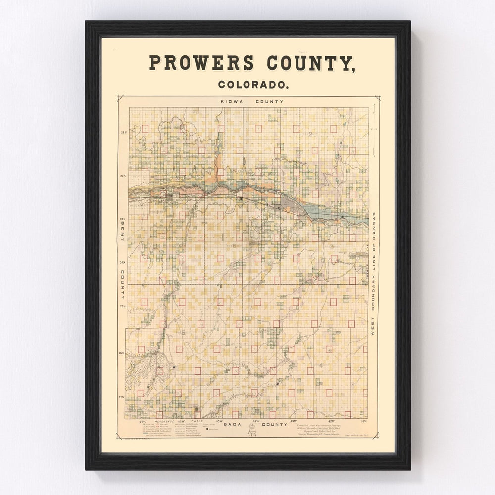 Prowers County Vintage Map 1889
