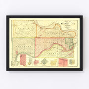 Wyandotte County Vintage Map 1887