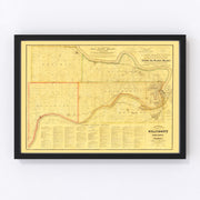 Wyandotte County Vintage Map 1885
