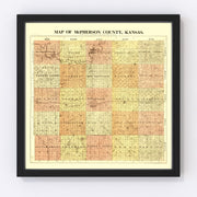 McPherson County Vintage Map 1898