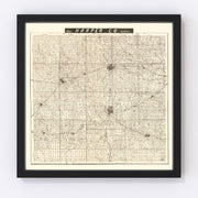 Harper County Vintage Map 1893