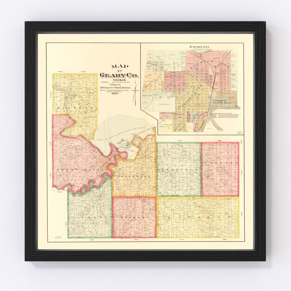 Geary County Vintage Map 1897