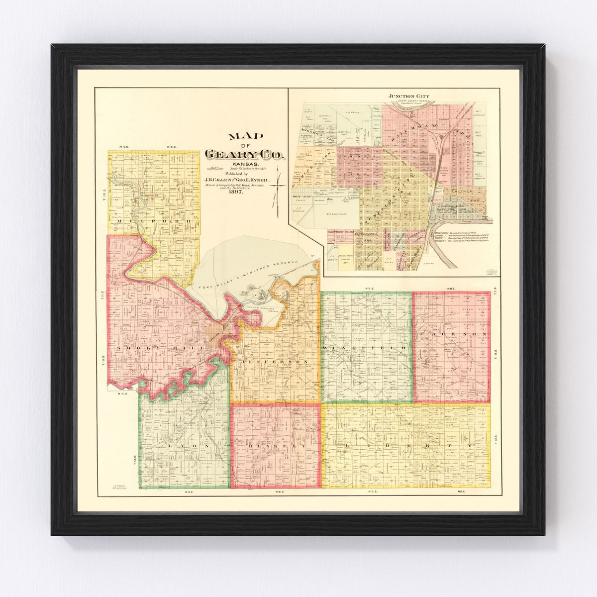 Geary County Vintage Map 1897
