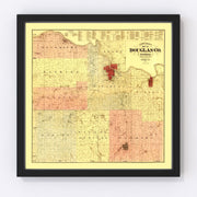 Douglas County Vintage Map 1887