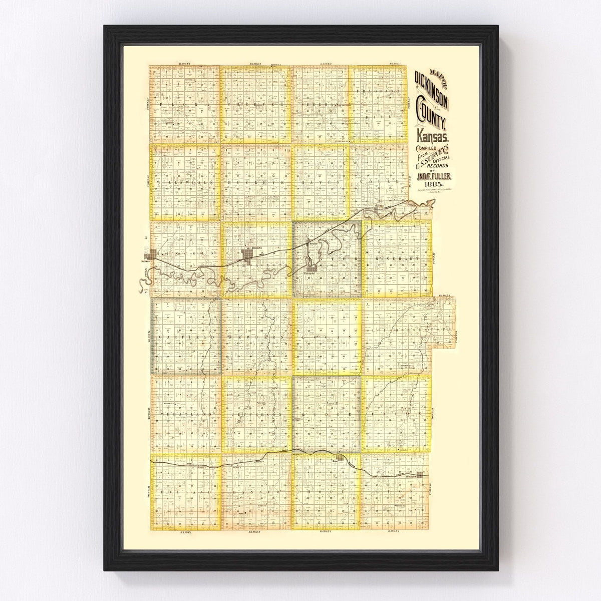 Dickinson County Vintage Map 1885