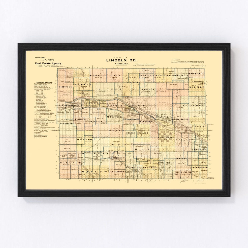 Lincoln County Vintage Map 1894