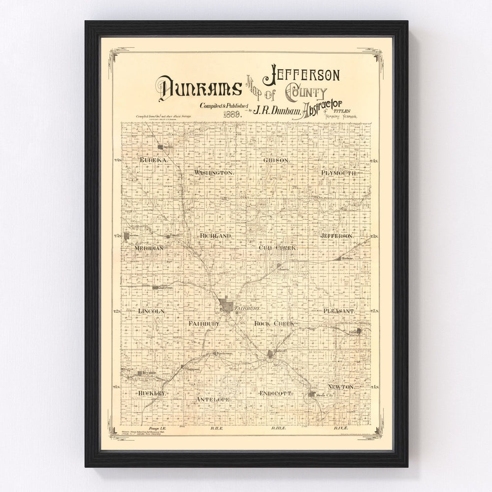 Jefferson County Vintage Map 1889