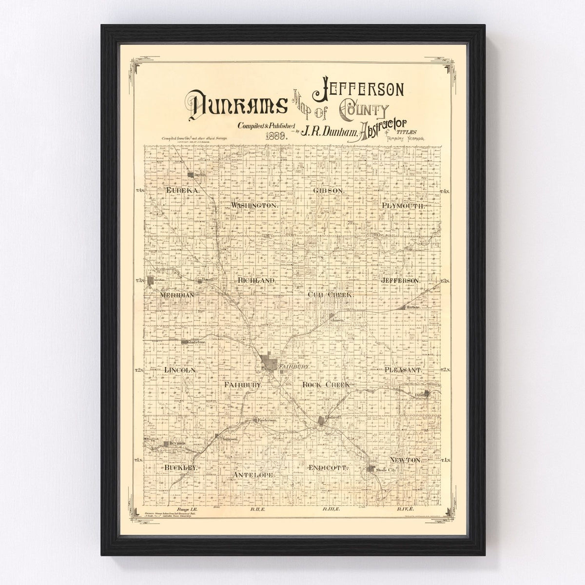 Jefferson County Vintage Map 1889