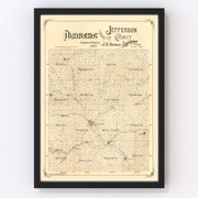Jefferson County Vintage Map 1889