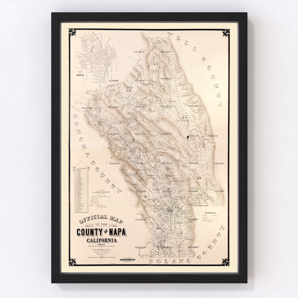 Napa County Vintage Map 1895