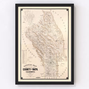 Napa County Vintage Map 1895