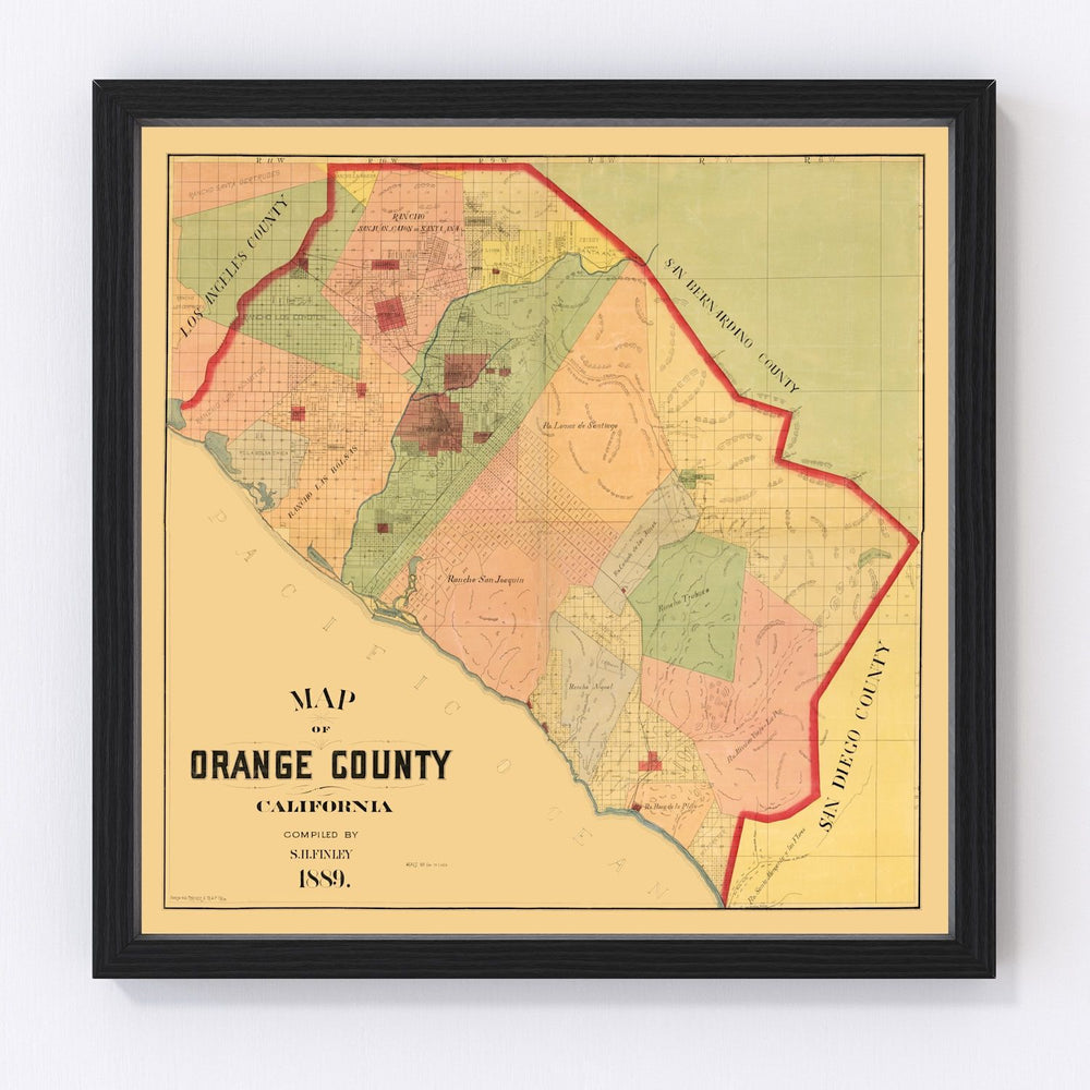 Orange County Vintage Map 1889