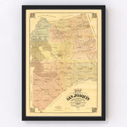 San Joaquin County Vintage Map 1894