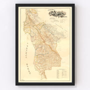 San Mateo County Vintage Map 1894