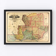 Solano County Vintage Map 1890