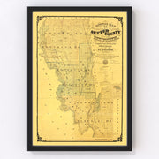 Sutter County Vintage Map 1873
