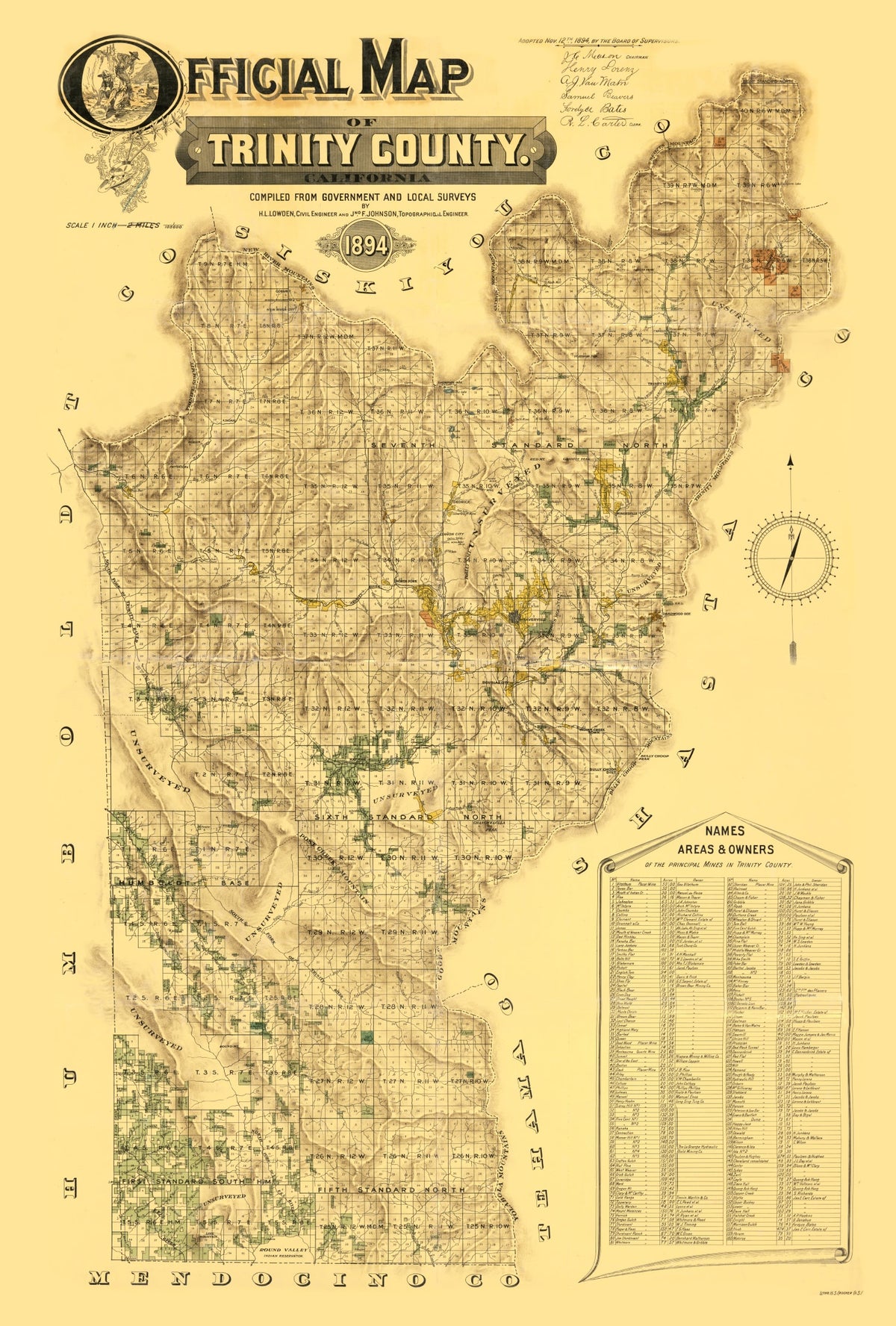 Preview of Vintage Map of Trinity County, California 1894