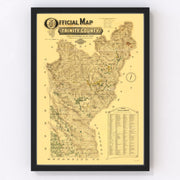 Trinity County Vintage Map 1894