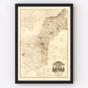Yuba County Vintage Map 1887