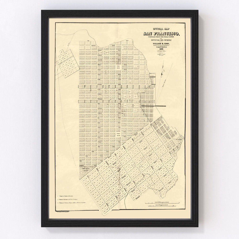 San Francisco Vintage Map 1849