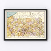 Pennsylvania Vintage Map 1903