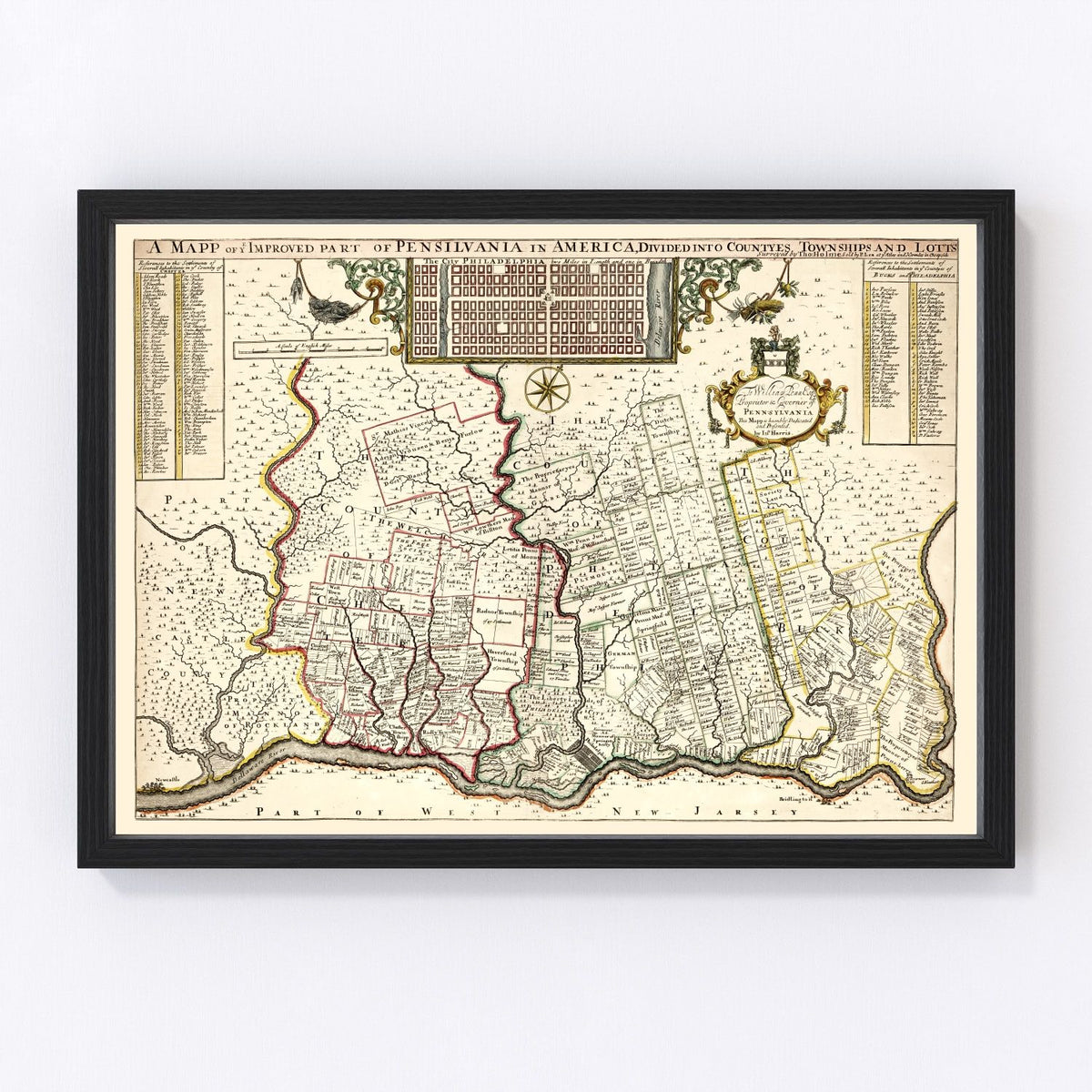 Pennsylvania Vintage Map 1687