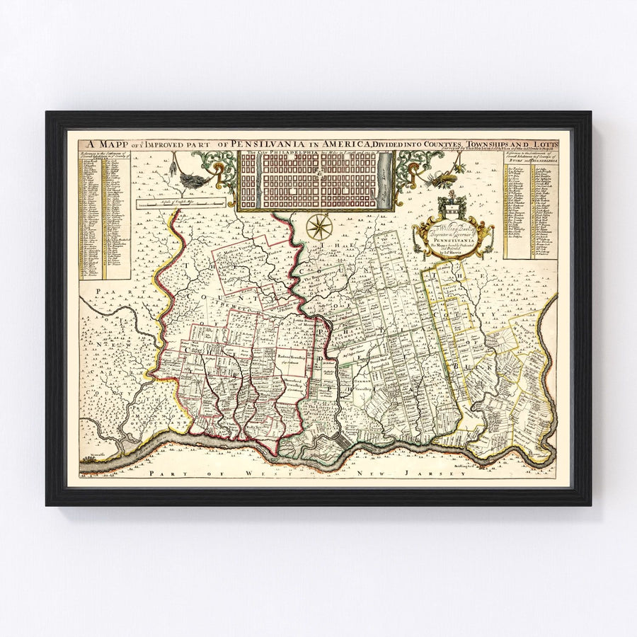 Pennsylvania Vintage Map 1687