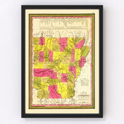 Arkansas Vintage Map 1847